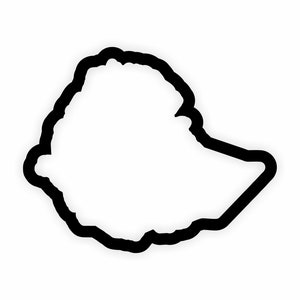 Autocollant de contour de drapeau de carte d'Éthiopie pour ordinateur portable, livre, réfrigérateur, guitare, moto, casque, porte, PC, bateau