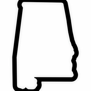 Autocollant de contour de drapeau de carte de l'Alabama pour ordinateur portable, livre, réfrigérateur, guitare, moto, casque, porte, PC, bateau