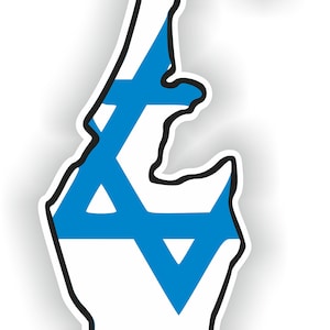 Israel Mapa Bandera Silueta Pegatina para Laptop Libro Nevera Guitarra Chaqueta Casco Herramienta Puerta PC Barco