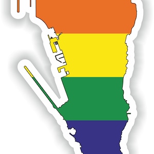 Gibraltar Gay Arco Iris Mapa Etiqueta engomada para el libro portátil Nevera Motocicleta Casco ToolBox Puerta PC Barco