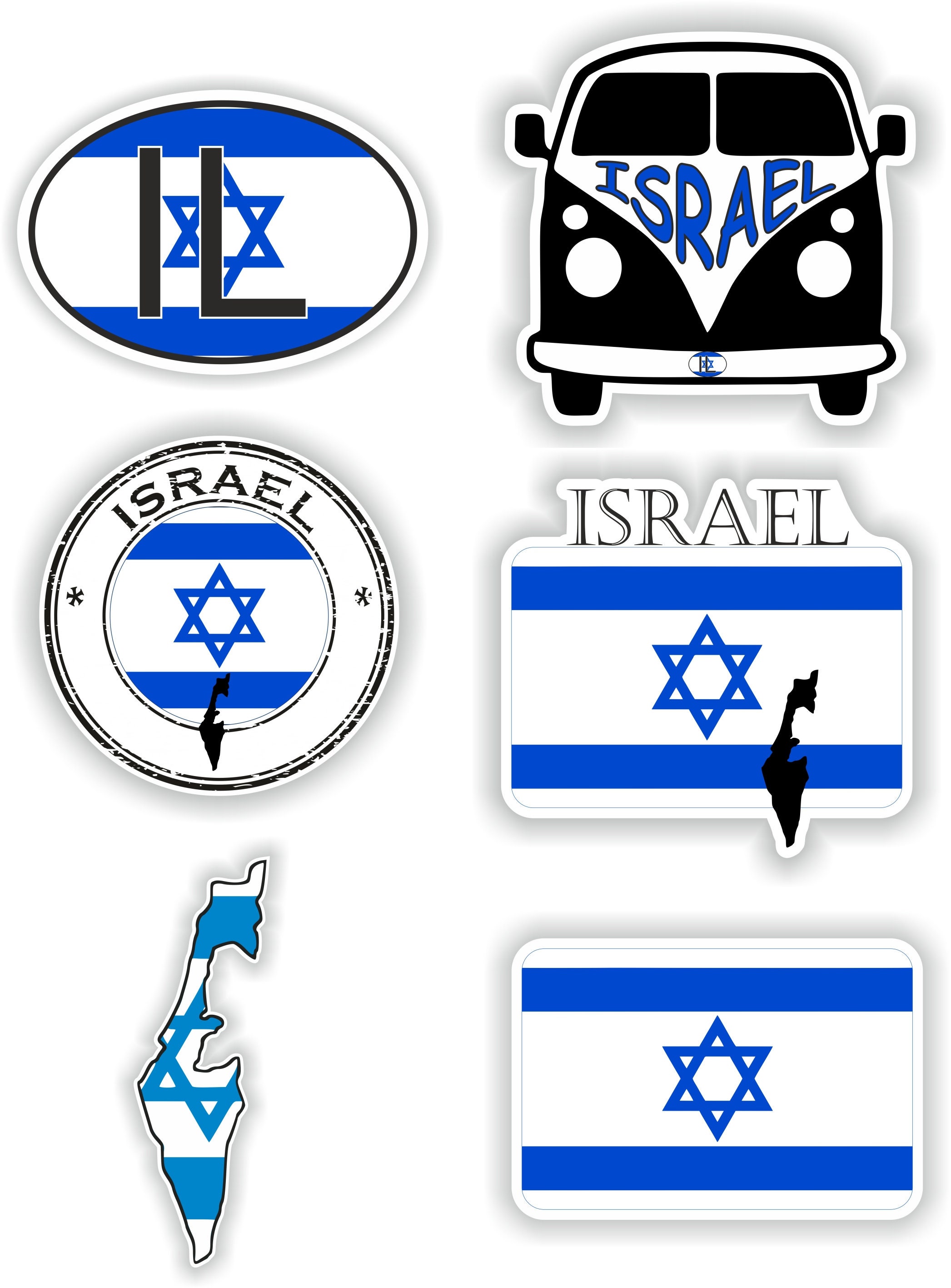 Israel Set of Stickers for Laptop Book Water Bottle Fridge Guitar ...