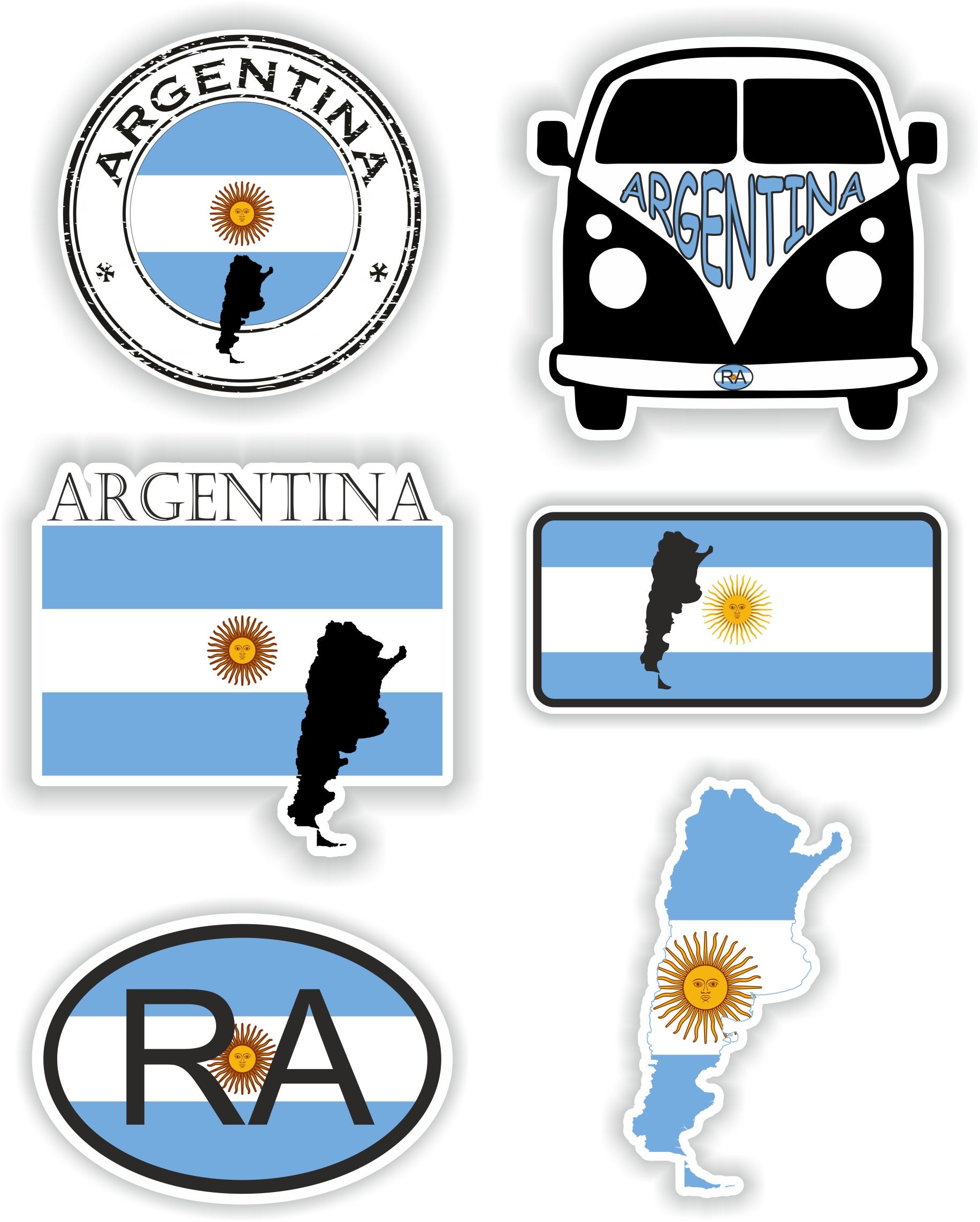Argentina Set of Stickers for Laptop Book Water Bottle Fridge Etsy UK