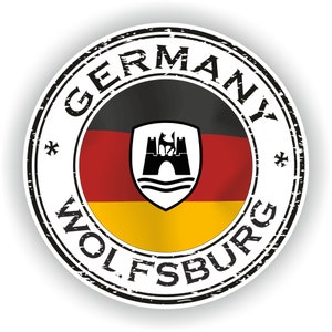 Germany Wolfsburg Seal Sticker Round Flag for Laptop Book Fridge Guitar Motorcycle Helmet ToolBox Door PC Boat