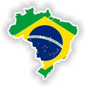 ブラジル地図 国旗 シルエット ステッカー ノートパソコン 本 冷蔵庫 ギター バイク ヘルメット ツールボックス ドア PC ボート用