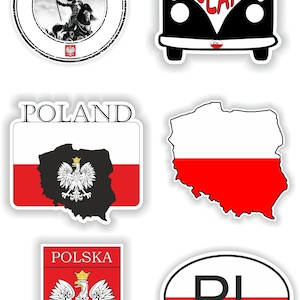 Polen Set van stickers voor Laptop Boek Water Bottle Guitar Motorcycle Motorcycle ToolBox Deur PC Boot