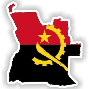 Angola mapa etiqueta engomada bandera para el libro portátil nevera motocicleta casco toolbox puerta PC barco