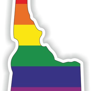 Idaho Gay Rainbow Map Flag Sticker for Laptop Book Fridge Guitar Motorcycle Helmet ToolBox Door PC Boat