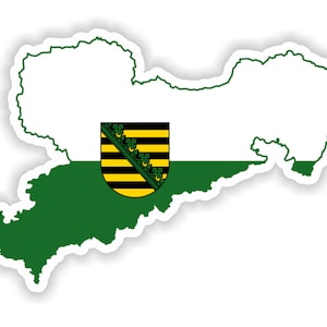 Sajonia Alemania mapa Pegatina Bandera para el libro portátil Nevera Guitarra Casco de motocicleta Caja de herramientas Puerta PC Barco