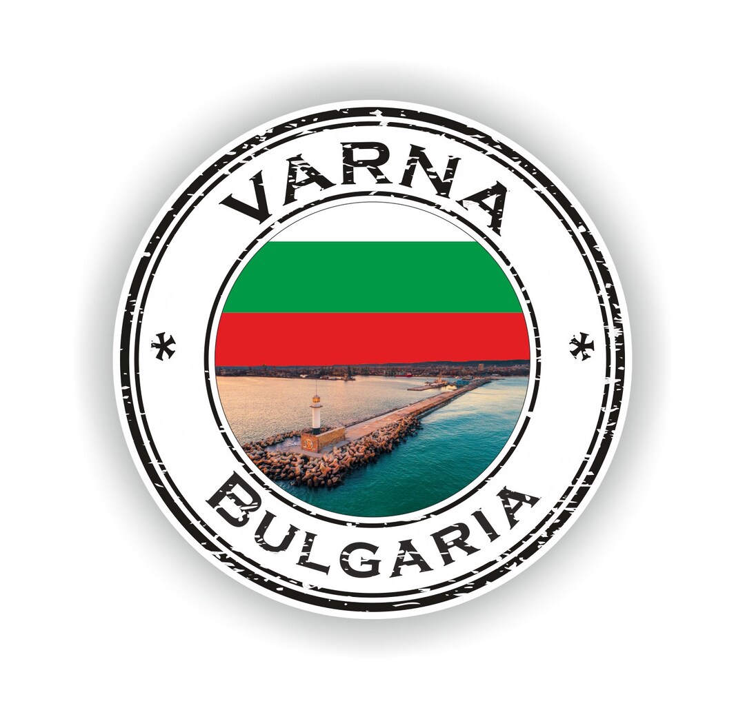Varna Bulgaria Seal Sticker Round Flag for Laptop Book Fridge Guitar ...