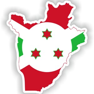Burundi mapa etiqueta engomada bandera para el libro portátil nevera motocicleta casco toolbox puerta PC barco