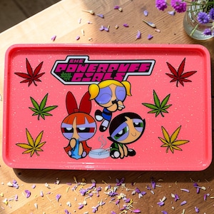 Power Girl Glittered Rolling Tray