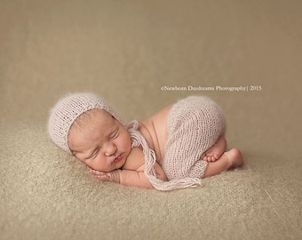PDF Knitting Pattern - newborn photography_angora_classic_bonnet and pant SET #123