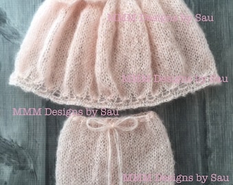 PDF Knitting Pattern - Newborn Big bow swing top PDF SET #152