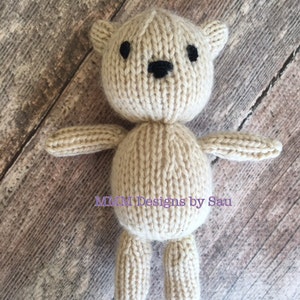 PDF Knitting Pattern - newborn photography prop my first Teddy #140