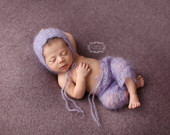 PDF CROCHET Pattern - newborn photography prop dainty blossom bonnet  and pant set #110