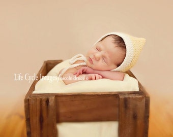 PDF Crochet Pattern - newborn photography prop sunshine bonnet #104