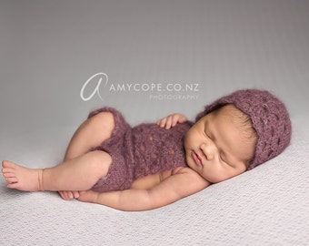PDF Crochet Patterns - newborn photography prop Lily lace jumpsuit_romper SET #119