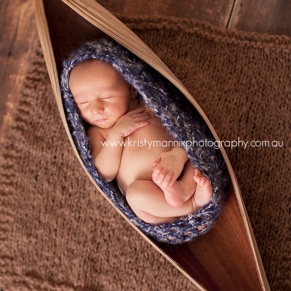 PDF Crochet Pattern - newborn photography prop fuzzy cocoon #24