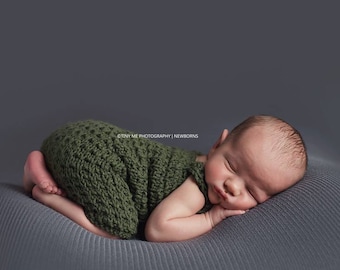 PDF Knitting Pattern - newborn photography prop_Weaving dreams romper #112