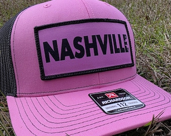 Bold Nashville Trucker Patch Hat In Pink & Black