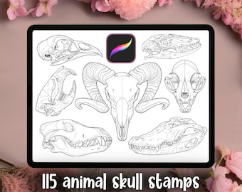 115 Animal Skull Stamps | Procreate Brush Sets