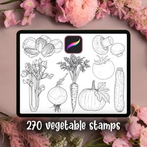 270 grönsaksstämplar | Procreate penselset