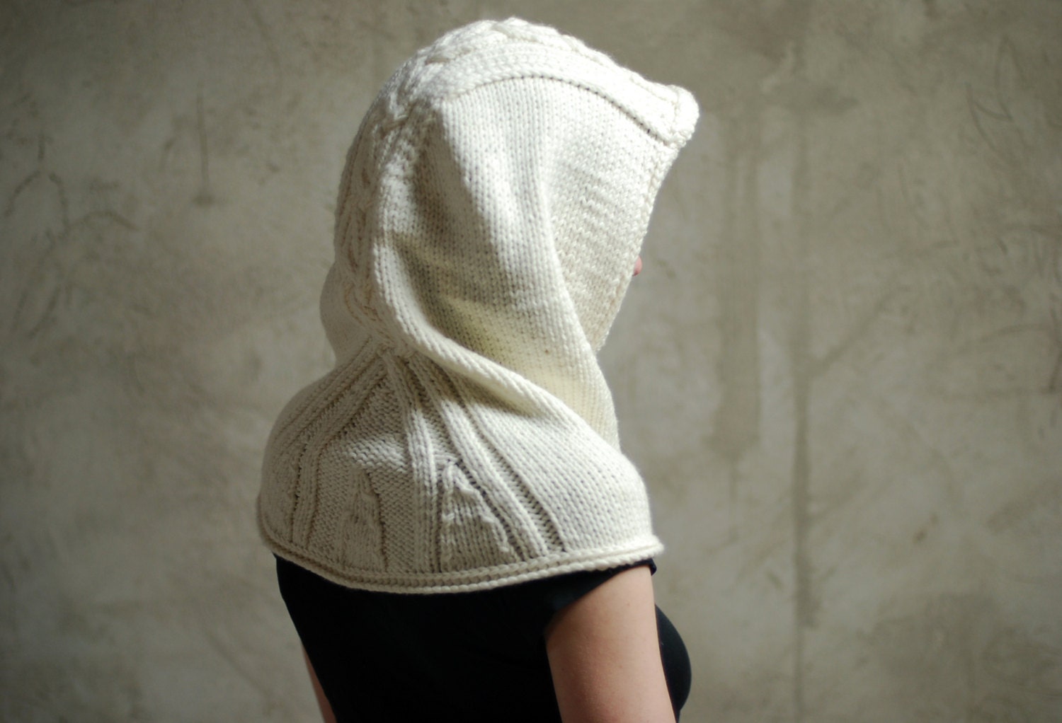 Hand Knitted Hooded Scarf Chunky Hood Winter Balaclava Etsy