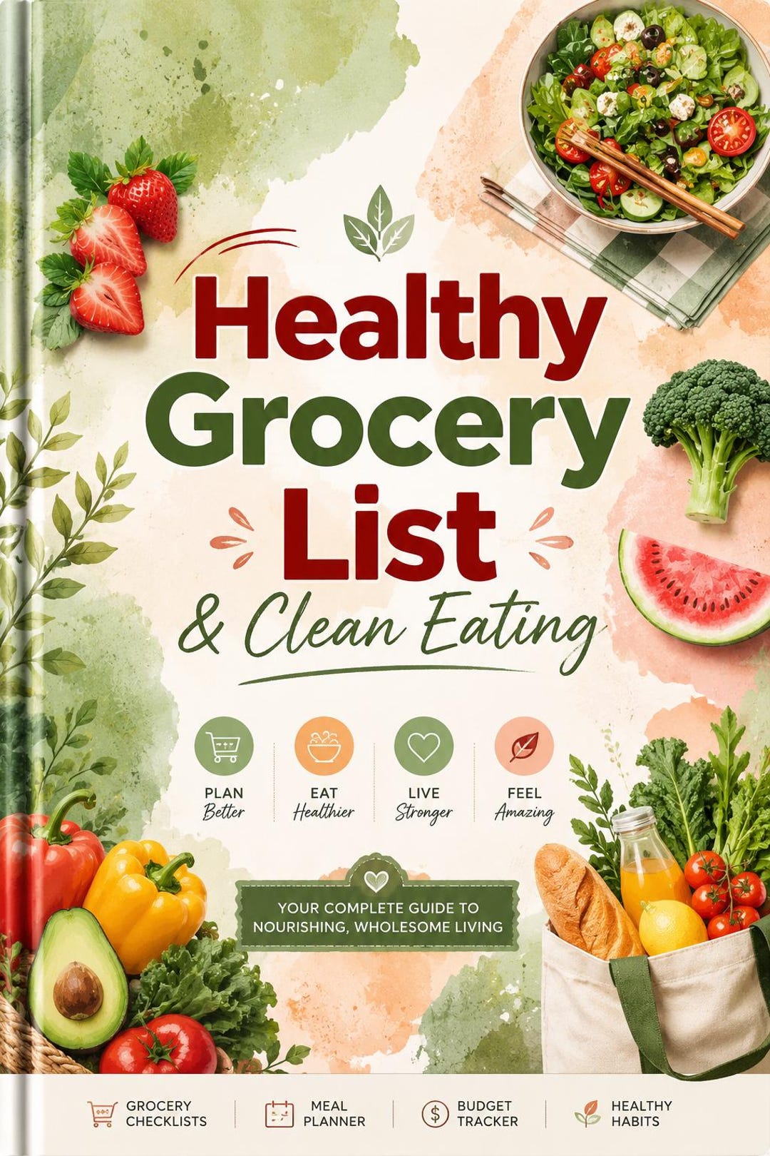 Healthy Grocery List Printable PDF | Clean Eating Meal Planner ...