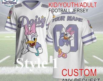 Daisy Duck Football Jersey Custom Name & Number – Disney Kid Youth Adult Personalized Game Day Shirt