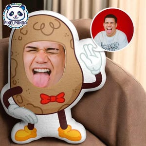 Custom Face Minime Pillow, Mr Potato Photo Pillow, Personalized Mini Me Throw Pillow, Funny Gift for Him, Custom Photo Gift