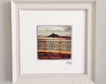 Stampa incorniciata del faro di Mumbles: foto artistica con effetto vintage