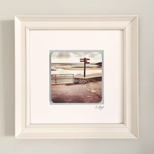 Langland Bay, Gower, framed vintage effect photo art print by Rebecca Jory