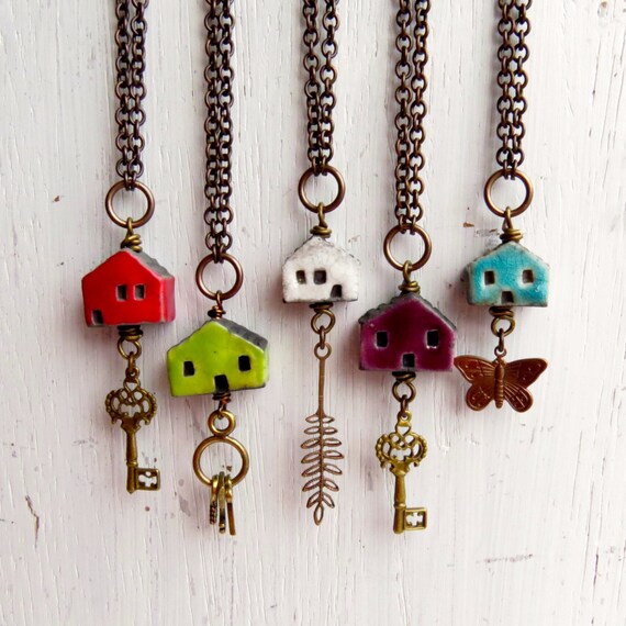 Items similar to Home is where the heart is handmade long chain house