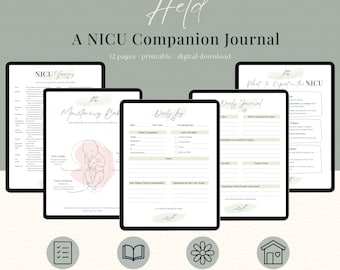 NICU Parent Journal – Digital Download | Daily Log, Reflections, Milestones, Discharge Planning & Support Pages