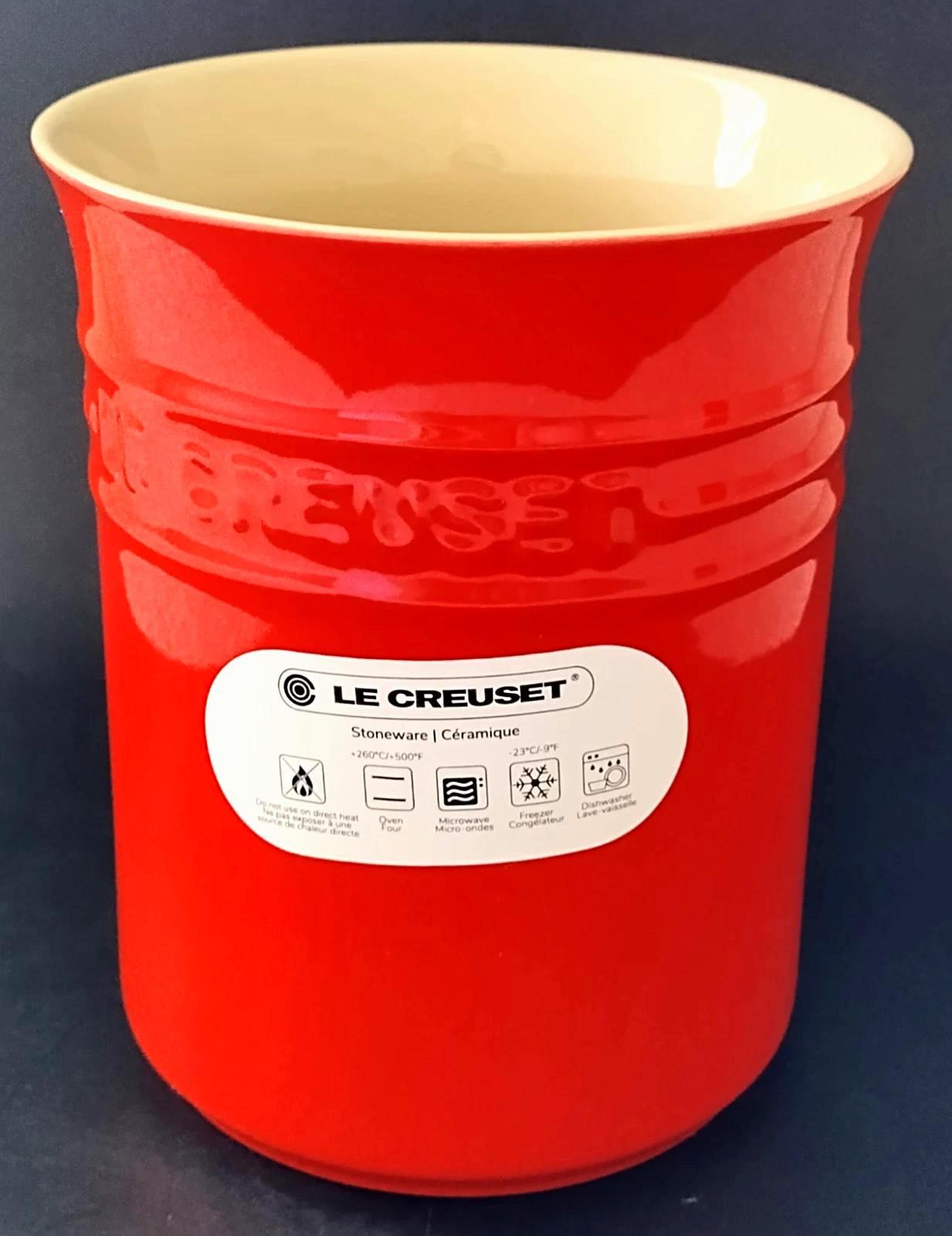 NEW Le Creuset 1 Qt Utensil Holder Crock Small Carmin Cerise