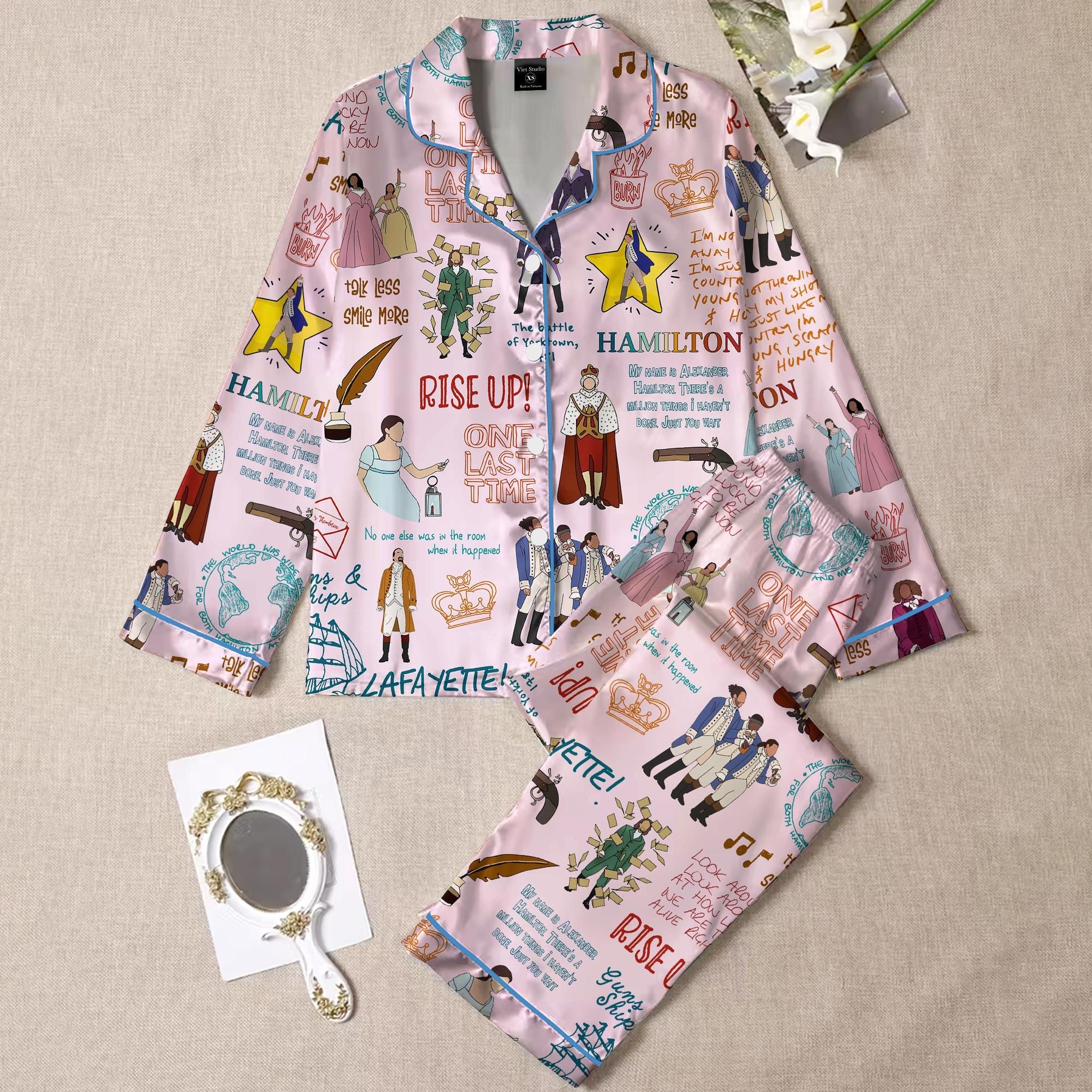 Discover Hamilton Musical Pajamas, Broadway Theater Pajamas, Musical Sleepwear, Alexander Hamilton Pajamas Set, Hamilton Fan Gift