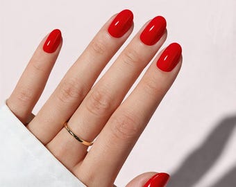 ¡Rojo Ferrari! - Envoltura de uñas de gel semicurado, calcomanías para uñas, el tono perfecto de rojo, popular, de moda, arte de uñas, uñas de San Valentín