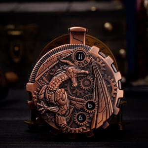 Steampunk Drache Spinner Würfel Set: 7-in-1 Metall DND RPG Fidget Tool