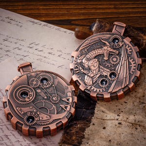 Steampunk Dragon Spinner Dice Set: 7-in-1 Metal DND RPG Fidget Tool