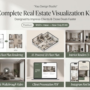 Real Estate Visualization Kit: 2D/3D Floor Plans, Renders, Video (Digital Service)