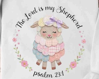 Patchwork Lamm Psalm 23: 1 PNG, Christian Faith Art (Digitale Datei)