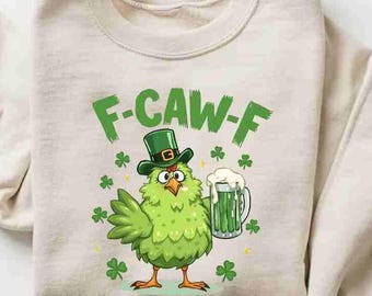 Lustiges St Patrick's Day Huhn Png, Kleeblatt Bier Design (Digitaler Download)