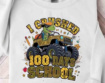 100 Schultage T-Rex Monstertruck PNG, digitale Datei