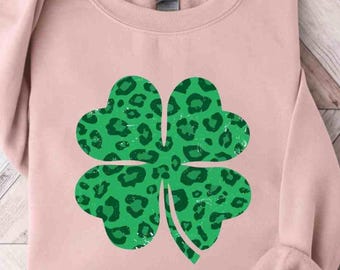 Kleeblatt Gepard St Patricks PNG Halbton 4 Kleeblatt Distressed Design ORIGINAL (Digital Download)