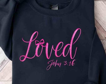 Loved John 3: 16 PNG, Christian Valentine Design (Digitaler Download)