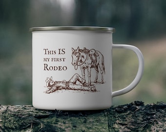 This IS My First Rodeo | Enamel Camping Cowboy Mug