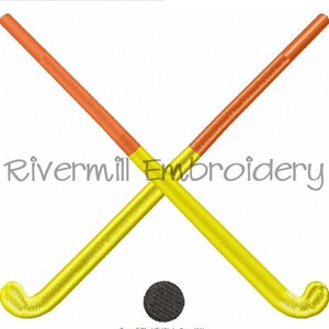 Crossed Field Hockey Sticks Machine Embroidery Design - 4 Sizes