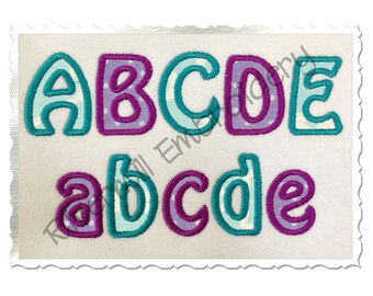 Small 1 1/2 Inch Hobo Applique Machine Embroidery Font Alphabet