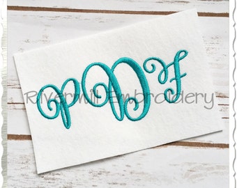 Carried Away Monogram Embroidery Font Alphabet - 3 Sizes