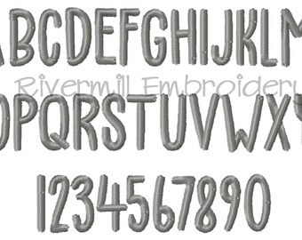 Mini Tiny Ethan Machine Embroidery Font Alphabet - 1/2" 'and 3/4"